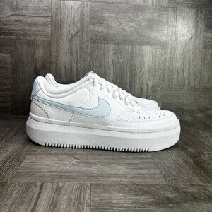 Nike Court Vision Alta Women's size 10.5 White Light Blue Platform Shoes